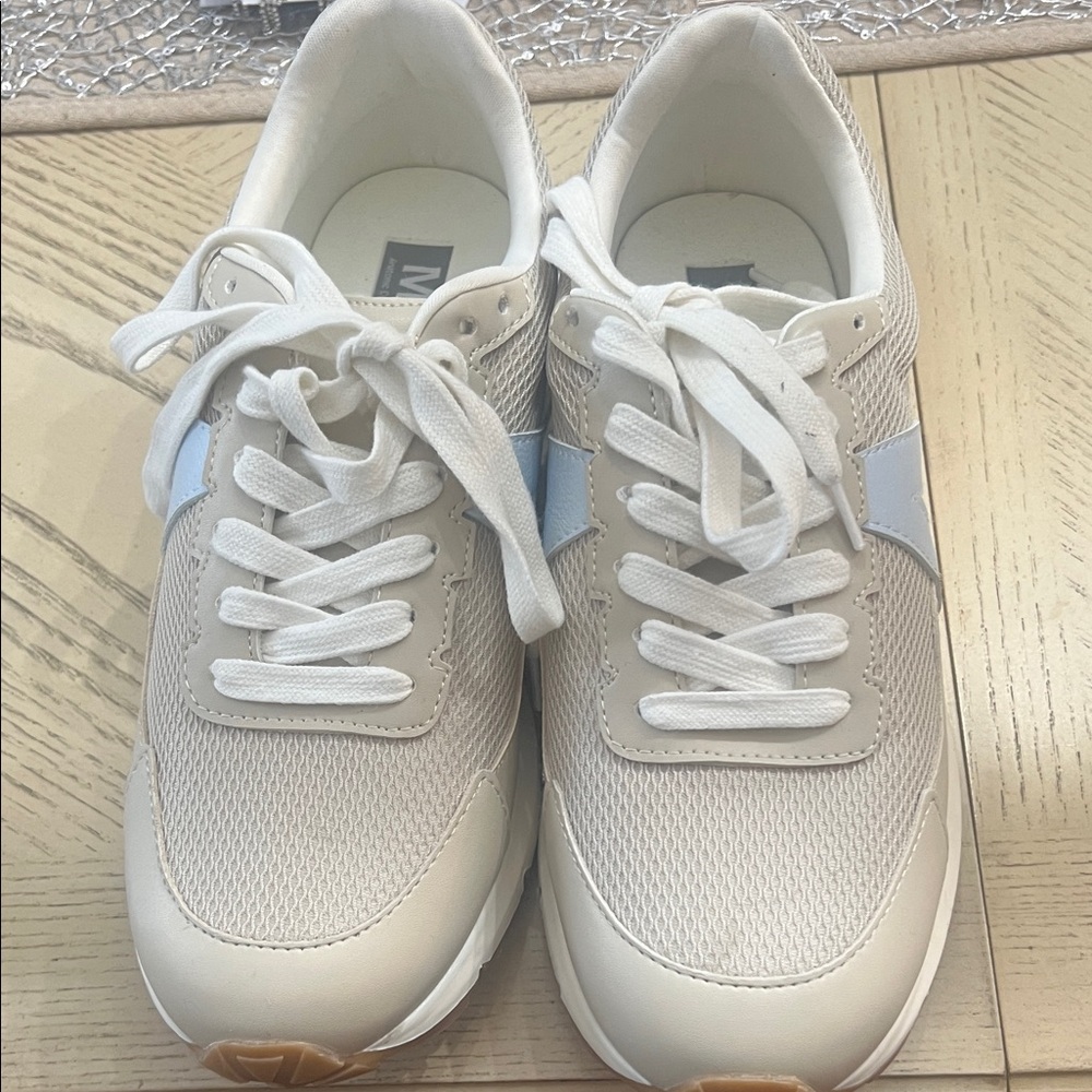 MIA Cream and Light Blue Women's Sneakers